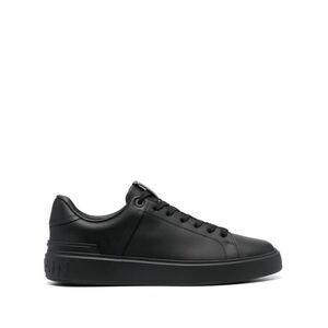 BALMAIN Leather Low-Top Sneakers Men BLACK